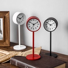 极简闹钟简约北欧风格学生用静音床头钟表创意书桌摆件个性小座钟