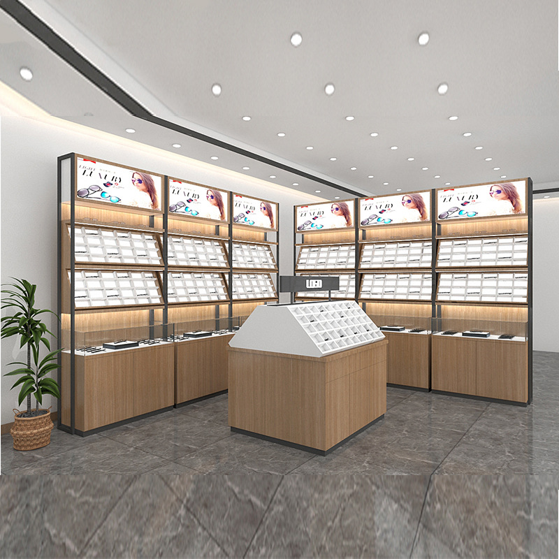眼镜店展示架中岛柜台烤漆组合展台眼镜店高柜陈列柜