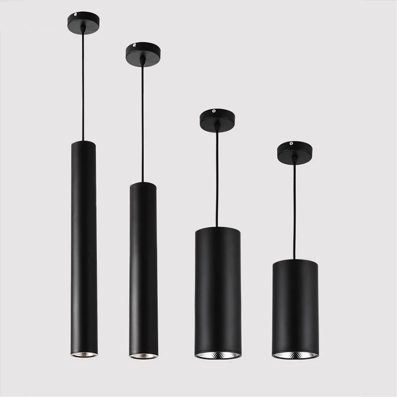 led长筒圆柱形装饰单头餐厅客厅简约现代创意吊线射灯吧台吊灯