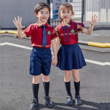 幼儿园园服夏装英伦风儿童毕业照班套装夏季短袖小学生校服套装