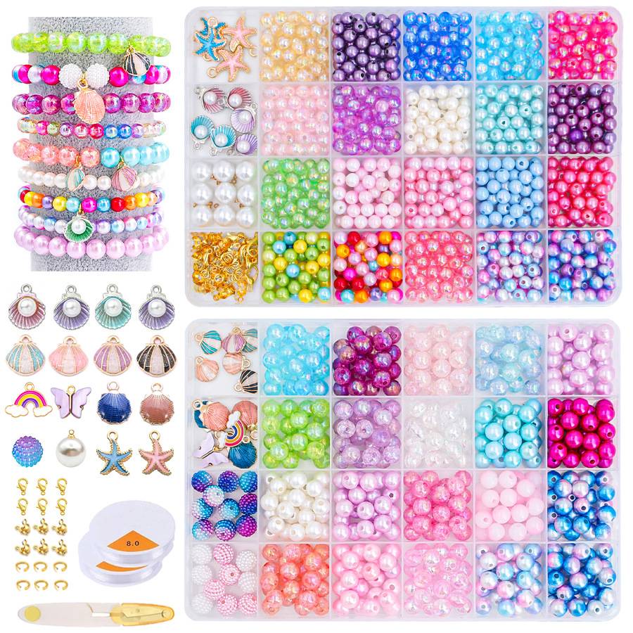 Cross-Border Accessories Diy Beaded Beads Scattered Beads Diy Jewelry Accessories Materials Bracelet Beads Necklace Pearl Full Set