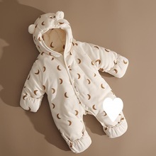婴儿包被a类纯棉 冬天加厚儿衣服冬装连体衣棉袄包脚棉服抱衣套装
