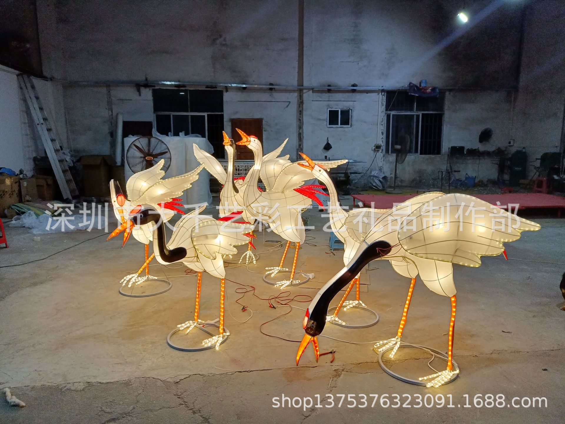 七夕情人节仙鹤花灯彩灯端午中秋组合大型灯会广告凤凰灯展发光