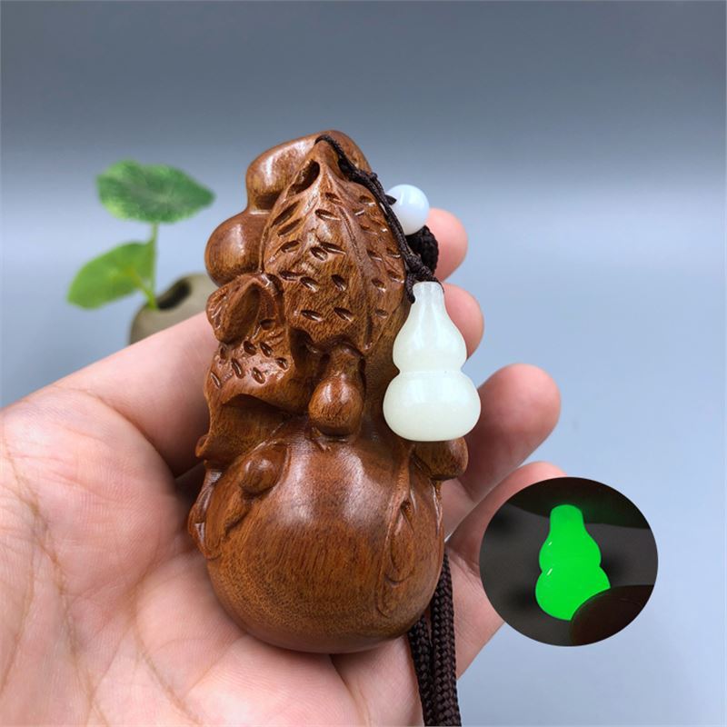 黄花梨木雕葫芦手把件汽车钥匙扣男女链文玩工艺品摆件挂件-阿里巴巴