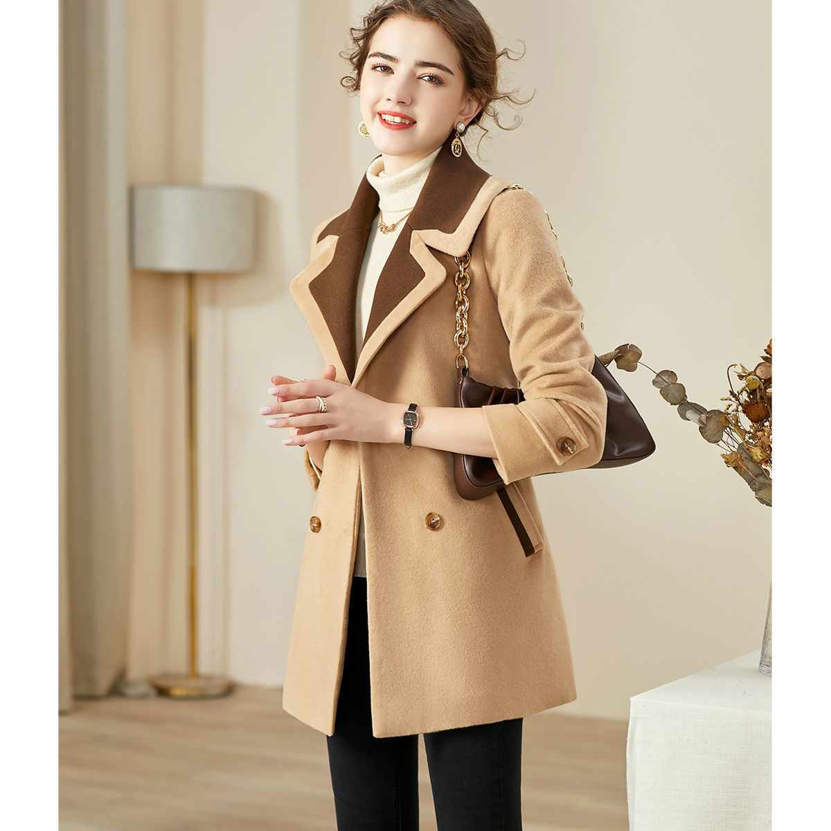 女大衣外套大领