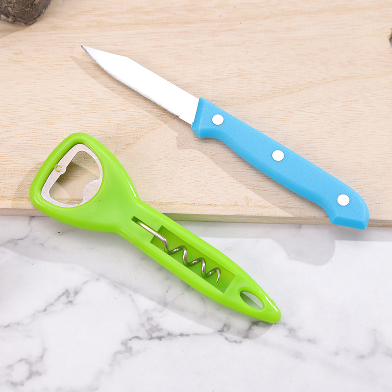 Fruit Knife 806 A- 5PC Cutter Five-Piece Scissors Fruit Knife Paring Knife Bottle Opener Kitchen Gadget Set