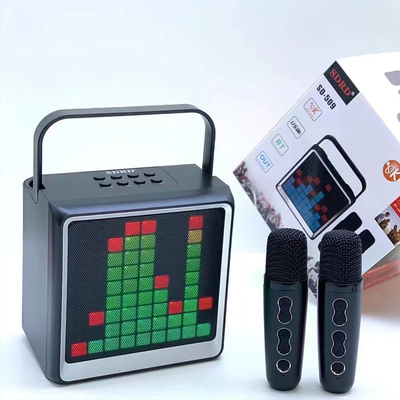 新款便携卡拉ok蓝牙音箱无线麦克风k歌一体机跨境爆款-阿里巴巴