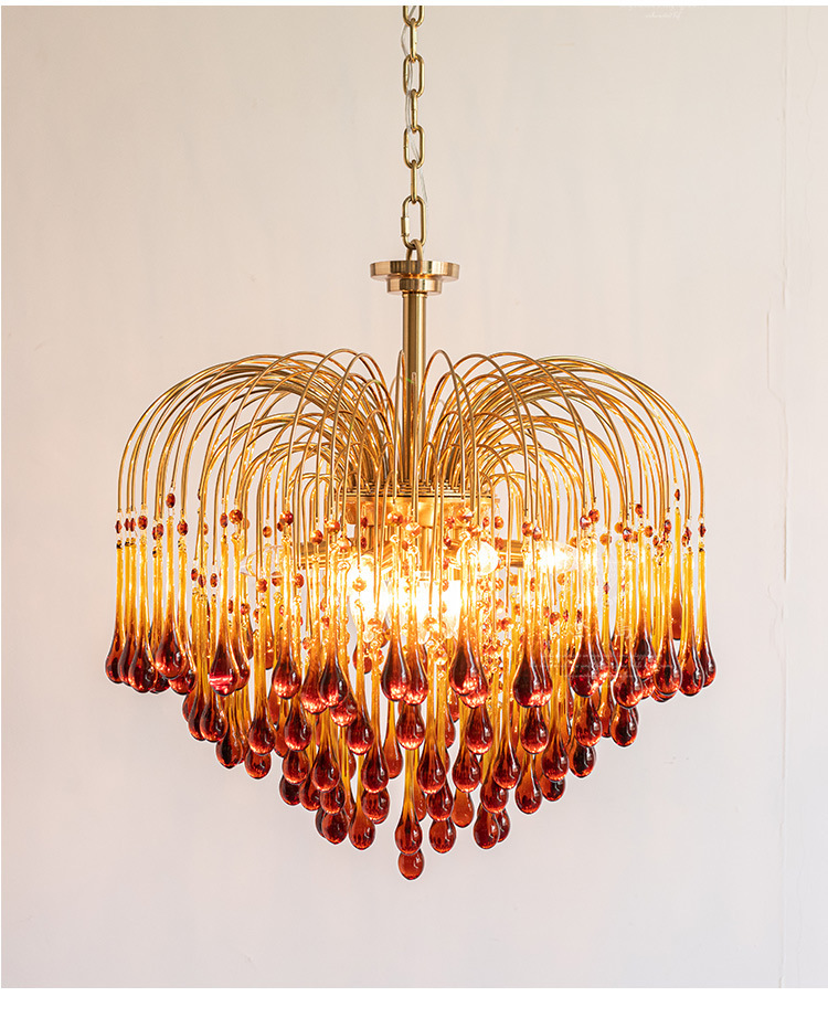 意大利创意复古鼻涕灯滴客餐厅卧室房床头玄关美法式新款玻璃吊灯