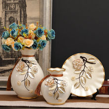 陶瓷花瓶三件套茶几玄关柜摆件家居装饰房间小饰品卧室茶几工艺品