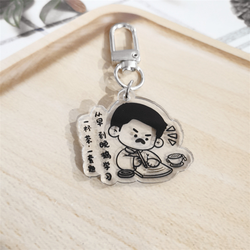 Awakening Era Spot Acrylic Keychain New Youth Inspirational Lu Xun Souvenir Cartoon Key Pendants Doll