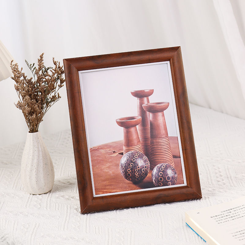 相框实木简约木质相框儿童摆台画框5寸6寸寸10寸12寸a4棕色学生框