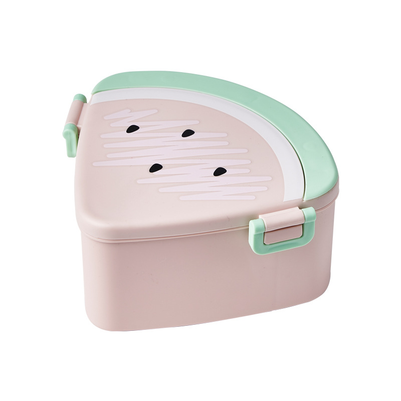 Watermelon Shape Lunch Box Student Bento Box Cartoon Cute Children's Plastic Sealed Crisper Insulation Microwave Oven