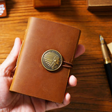 亚马逊手工牛皮本便携小本礼品笔记本日记涂鸦复古男女记事口袋本