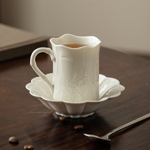 厂家草木灰咖啡杯碟套装精致家用陶瓷主人杯单杯中式下午茶杯茶具