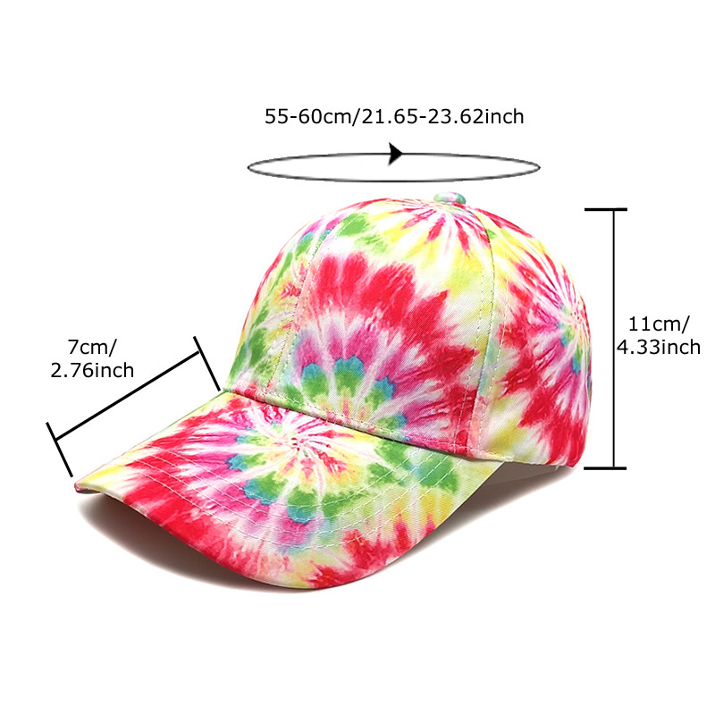 European and American New Rainbow Baseball Cap Foreign Trade Men's and Women's Printed Fashion All-Match Peaked Cap Outdoor Personality Sun Protection Hat Tide