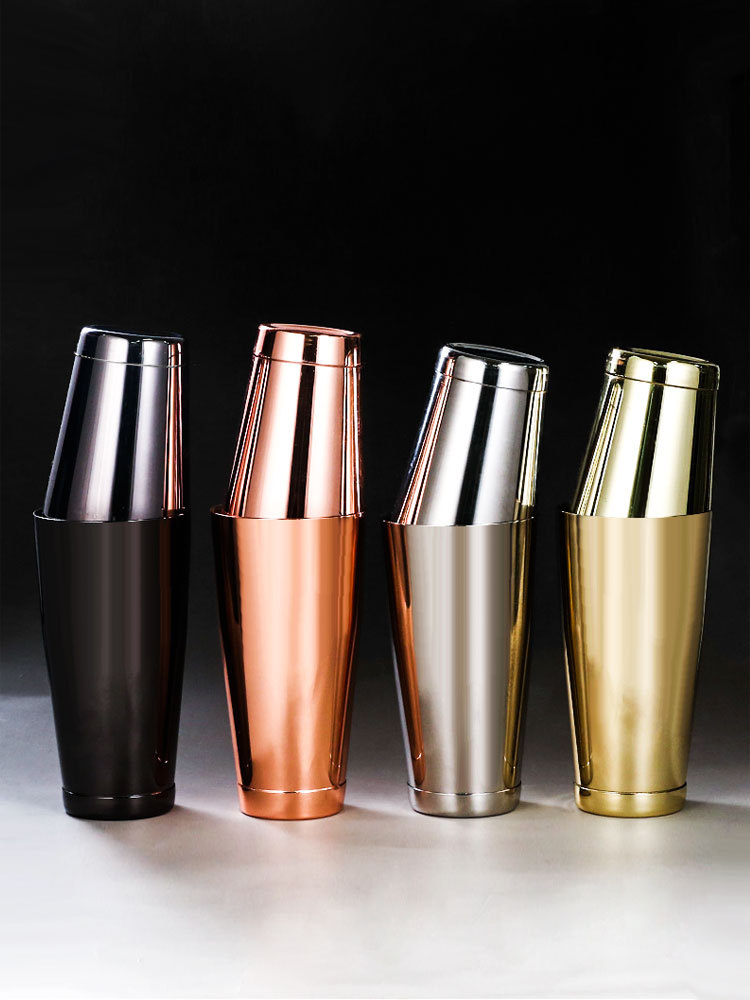 美式加底波士顿摇酒壶套装 摇酒器 波士顿调酒器酒吧双手摇壶酒具