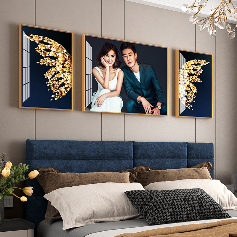 婚纱照放大洗照片墙加相片带相框挂墙客厅韩式床头水晶结婚照