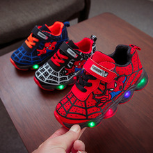 spiderman led light boy kids shining running sports shoes