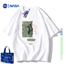 潮牌短袖T恤男女同款夏季宽松圆领纯棉上衣NASA MTIOO情侣款体恤
