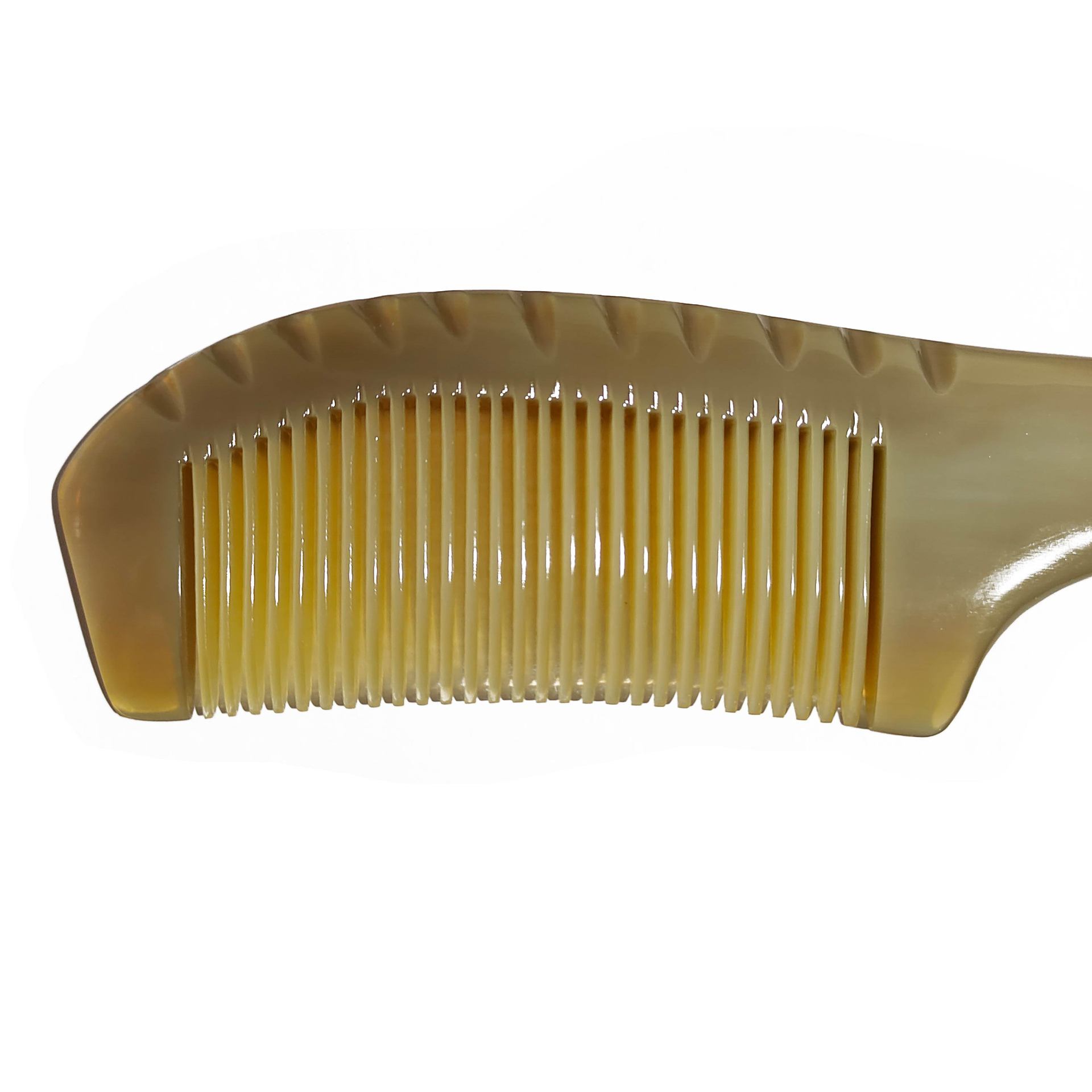 手工牛角梳 中号白牦牛角梳子 自然造型混批包邮mnj18-1b 沃尔福