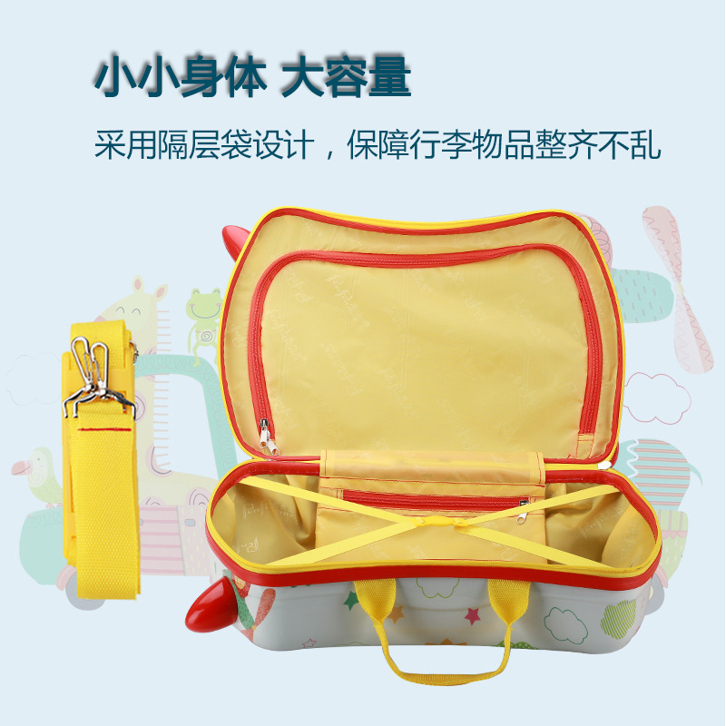 Multifunctional Sitting and Riding Children's Cycling Suitcase Cartoon Luggage Universal Wheel Suitcase Gift Baby Riding Box