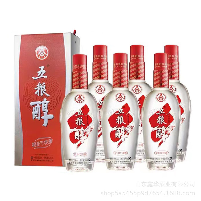白酒批发五粮股份五粮醇淡雅酒 品牌白酒40度500ml*6白酒整箱