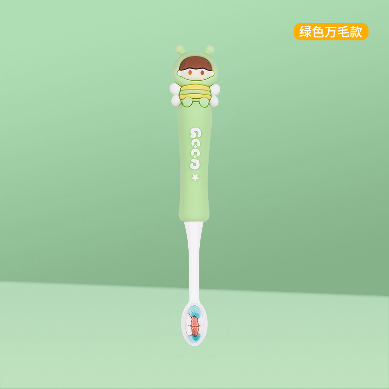 Children's Cute Toothbrush Cartoon Toothbrush with Hand Block Anti-Stamp Soft-Bristle Toothbrush Not Hurt Gum Middle and Big Children's Toothbrush