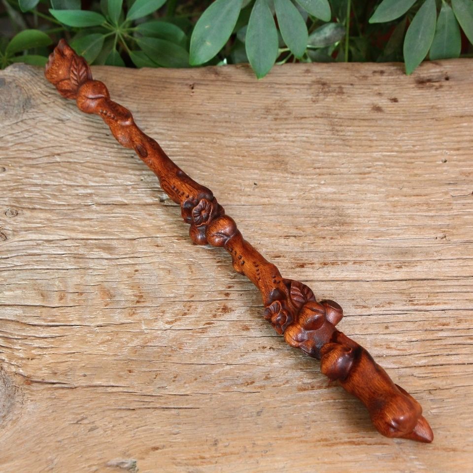 花梨木满雕工痒痒挠不求人 高油密老料 整木雕刻 明式仿古工艺