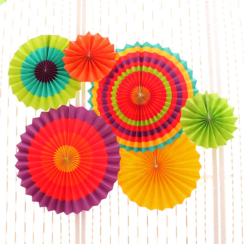 生日告白装饰纸扇装饰品纸花扇子学校幼儿园商场橱窗布置吊饰挂件