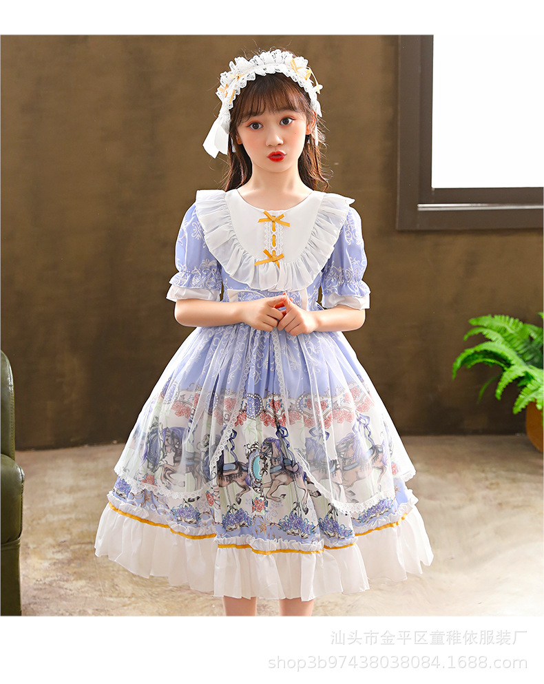 洛丽塔童装儿童裙子秋女童夏装连衣裙lolita小学生萝莉塔公主裙