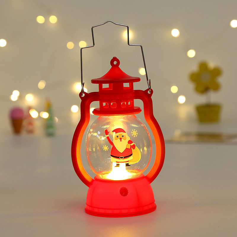 Christmas Storm Lantern LED Electronic Candle Christmas Eve Elderly Snowman Baking Decoration Scene Portable Small Oil Lamp Batch