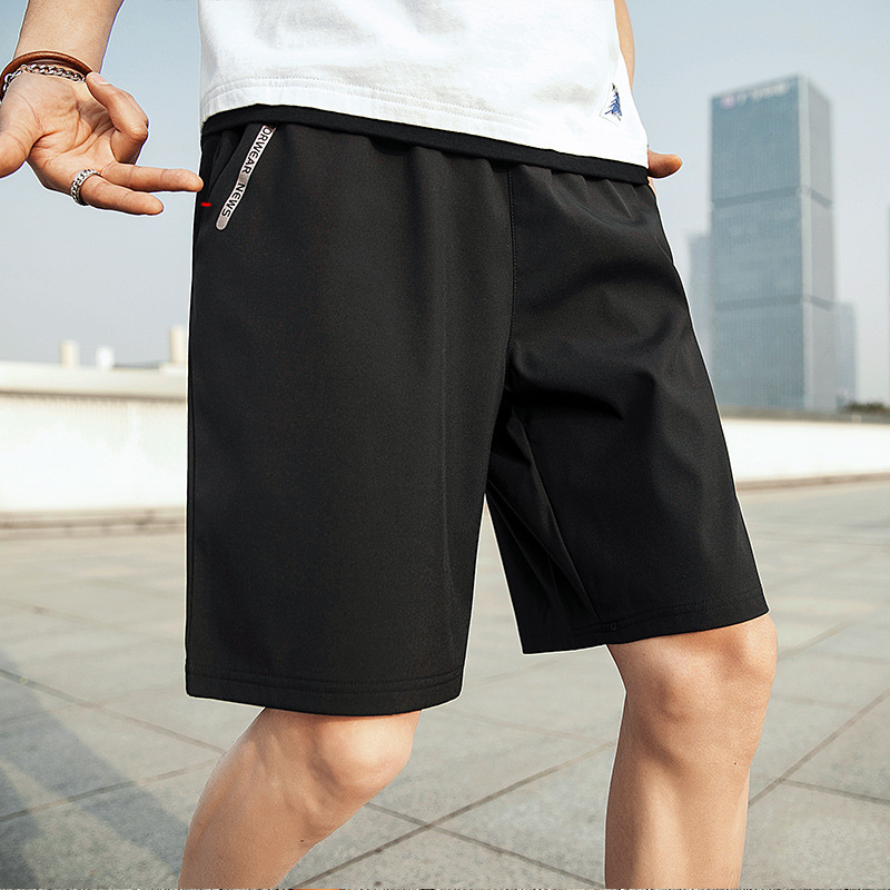 冰丝短裤男夏季潮流大裤衩休闲运动裤宽松薄款五分裤外穿七分中裤