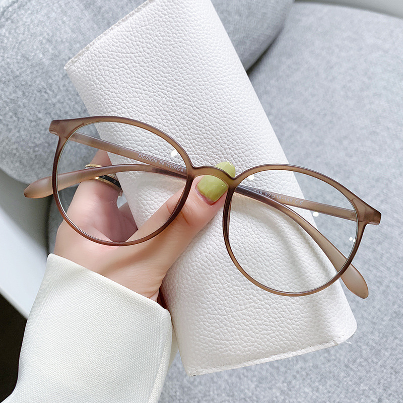 小红书超轻韩系tr90茶色眼镜框可配镜片近视眼睛框镜架女显脸小男