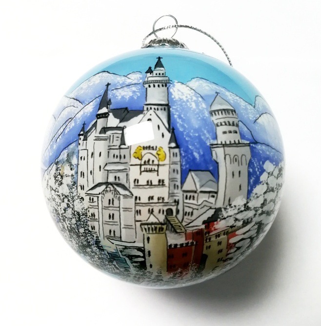 衡水内画球玻璃内画手绘圣诞球装饰品旅游纪念品手绘玻璃工艺品