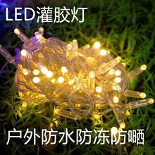 led厂家直销10米灯串橡胶线打胶串灯亮化工程户外防水灌胶灯串