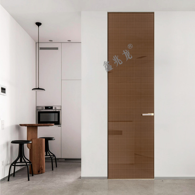 隐形生态玻璃门型材铝合金极窄隐框型材暗门主框盖板副套门扇封边