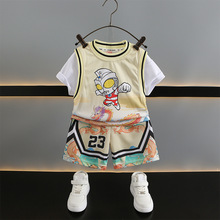 奥特曼衣服男童夏装套装2024新款儿童短袖速干衣服宝宝运动篮球服