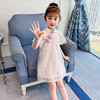 2021 summer Children's clothing girl A summer CUHK fashion Korean Edition Trend Purple plaid Jacobs Cheongsam skirt