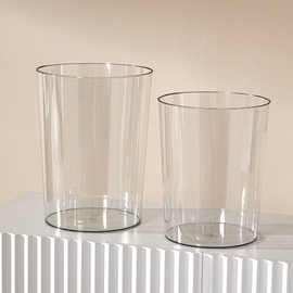 亚克力桶透明垃圾桶加厚大容量家用客厅奢卧室厕所卫生间创意纸篓