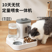 新款自动猫咪喂食喂水器狗碗猫盆通用款饮水机猫碗宠物用品跨境