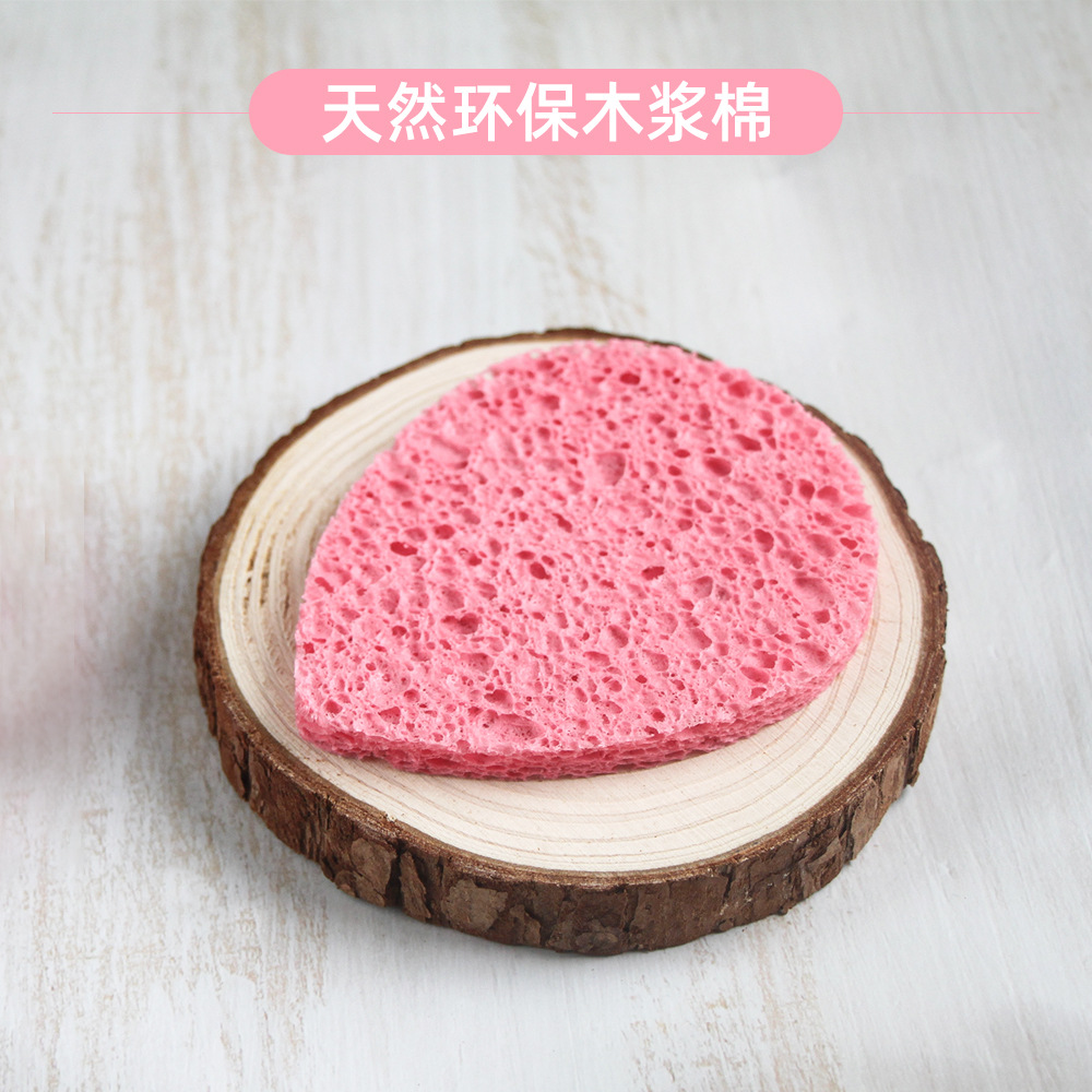 Factory Wholesale Drop-Shaped Cellulose Sponge Facial Cleaning Puff Fiber Sponge Cleaning Beauty Cleansing Moisturizing Environmentally Friendly Degradable