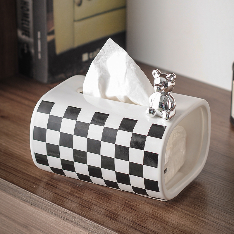 Light Luxury Tissue Box Nordic Ins Design Decoration Creative Tissue Box Living Room Coffee Table Dining Table Decorations Wholesale