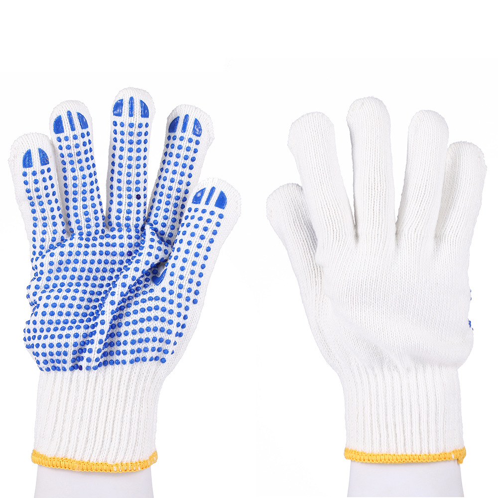 十针点胶手套工地干活劳保乳胶手套耐磨防滑防水防油浸胶手套批发