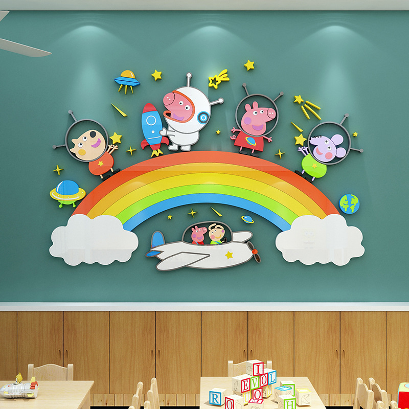 新款牛角小猪卡通造型佩奇乔治装饰儿童生日派对宴会布置铝膜气球安娜