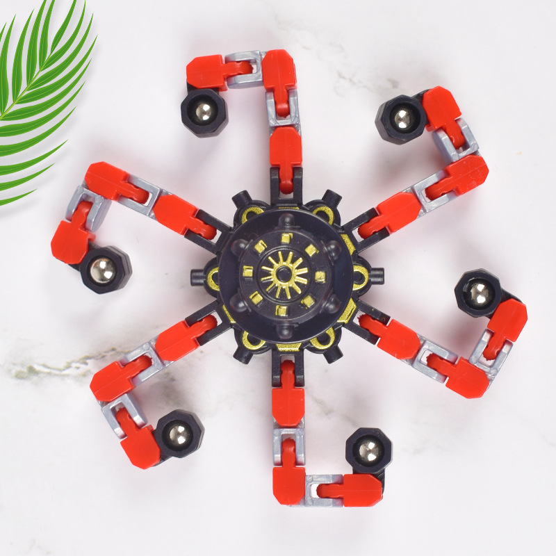 Tiktok's Same Fingertip Gyro Mechanical Cross-Border Decompression Puzzle Luminous Deformation Hand Spinner Children's Toys Wholesale