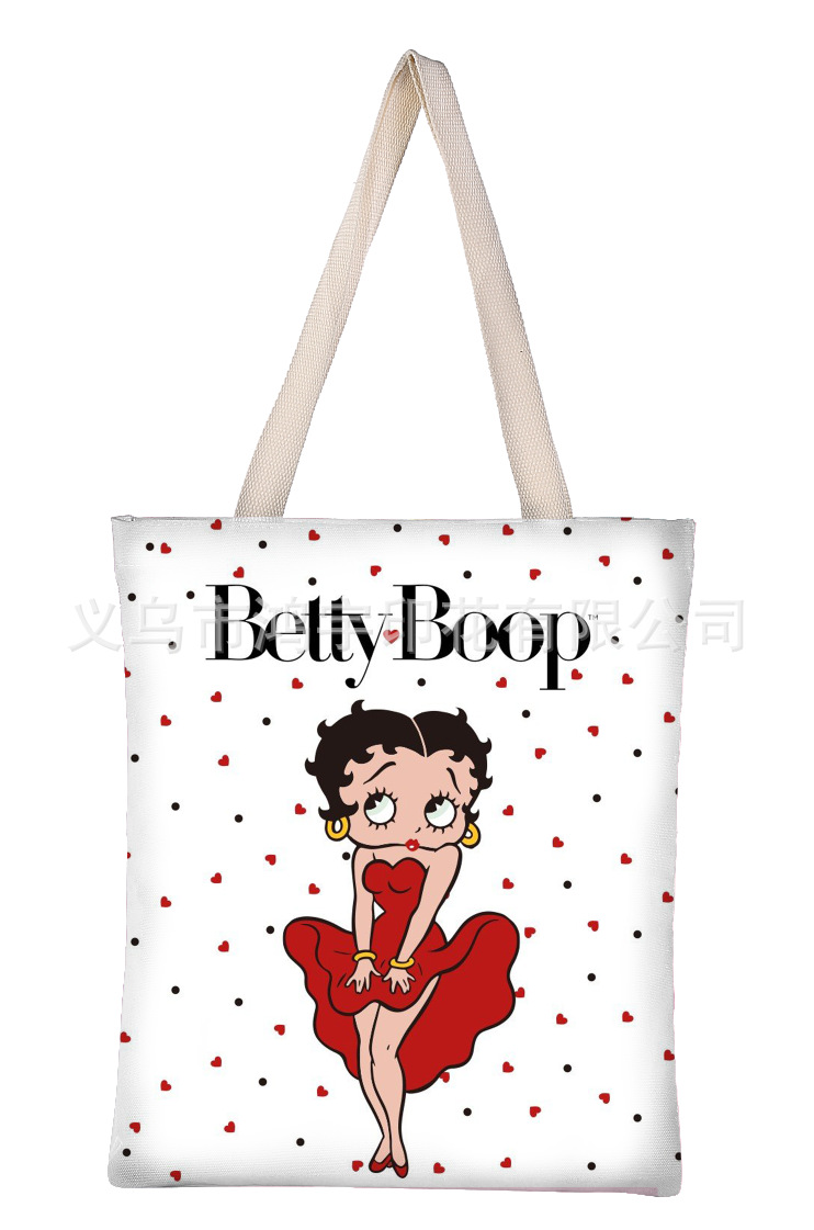 Cartoon Monroe Girl Multi-Functional Canvas Bag Portable Leisure Handbag Large Capacity Storage Shoulder Bag Wholesale