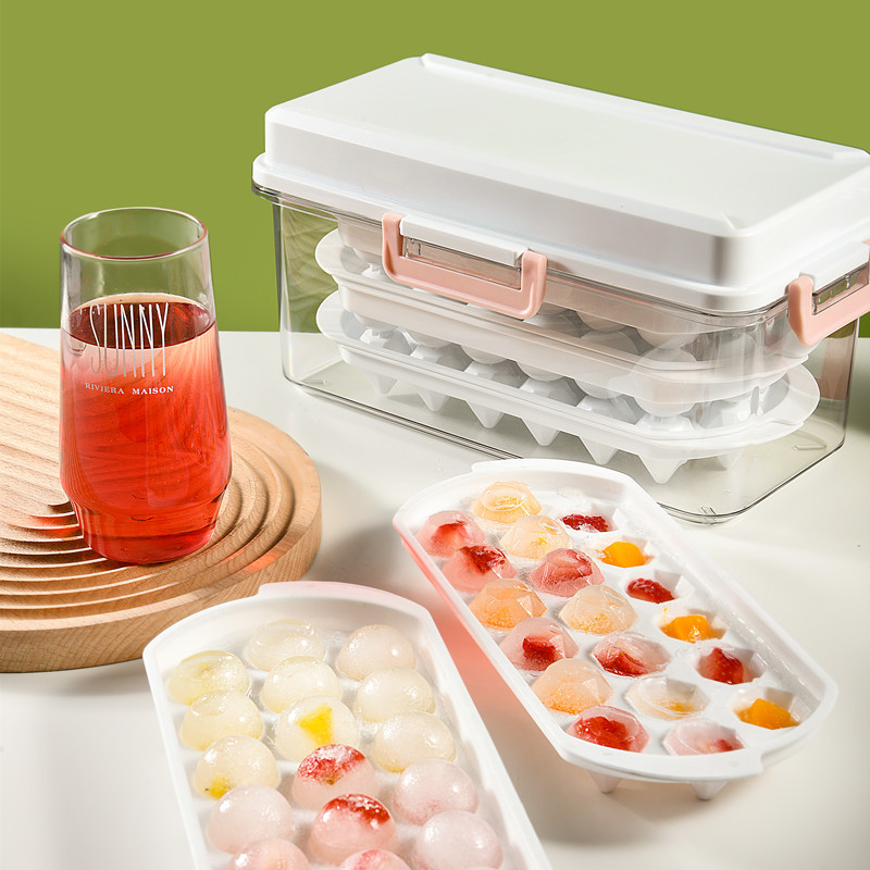 Amazon Multi-Layer Ice Cube with Lid Ice Box Ice Cube Mold Double-Layer Creative Ice Box Ice Box Fast Ice Maker