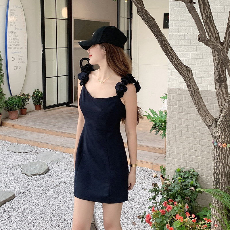 大姐姐 生日裙合集 v领连衣裙花簇肩裙子