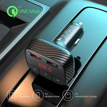跨境新款车载MP3蓝牙播放器 QC3.0无线快充双USB充电器FM发射器