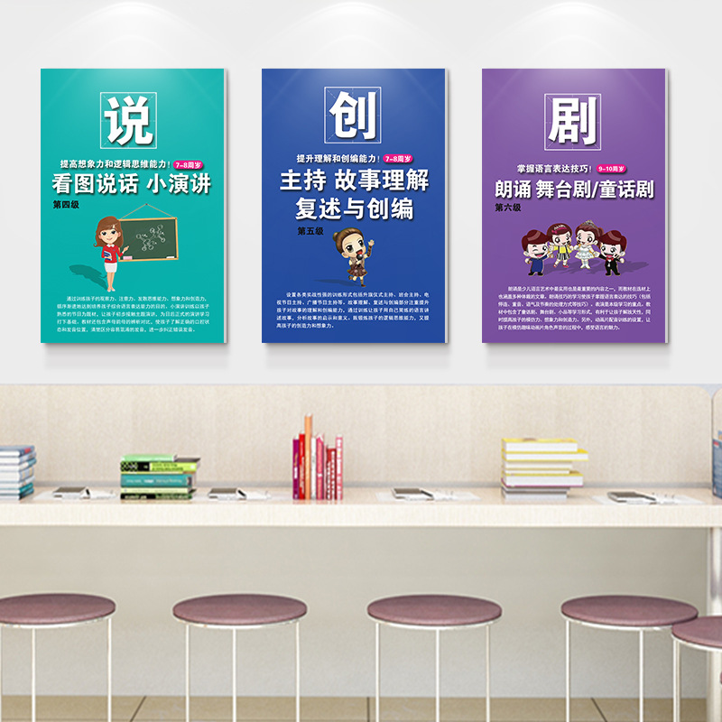 播音口才教室布置幼儿园环创背景墙培训机构墙面主持文化装饰墙贴